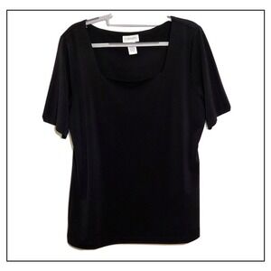 Carmen Marc Valvo Blouse Xl Liquid Jersey Stretchy Casual Preppy Minimalist